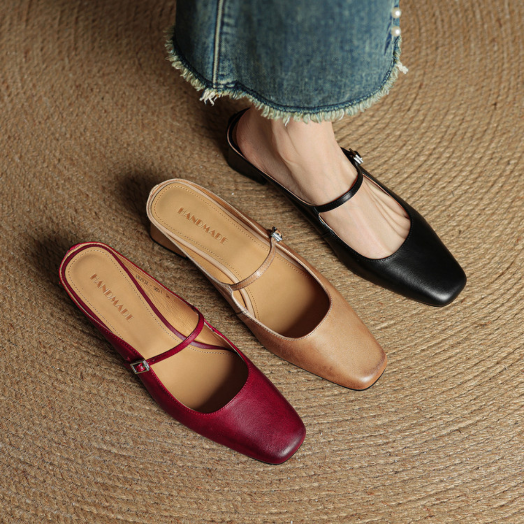 Emilia Genuine Leather Mules
