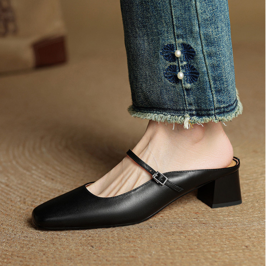 Emilia Genuine Leather Mules