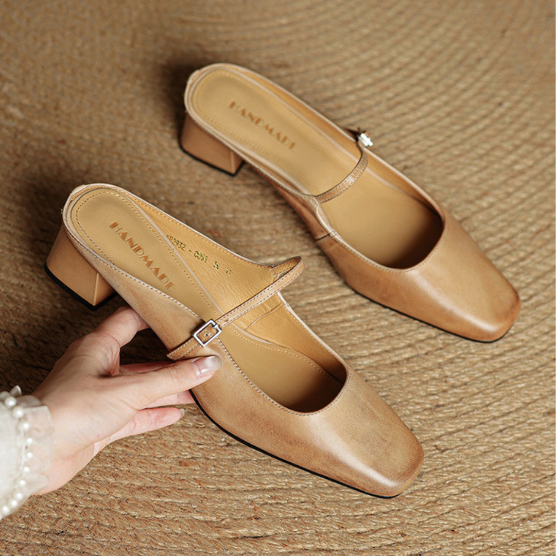 Emilia Genuine Leather Mules