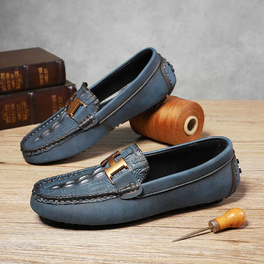 Classic Blue Men's Loafers Big Size 48 Comfy Leather Casual Shoes Men Lightweight Driving Shoes Men Moccasins zapatos de hombre - Axel Ross