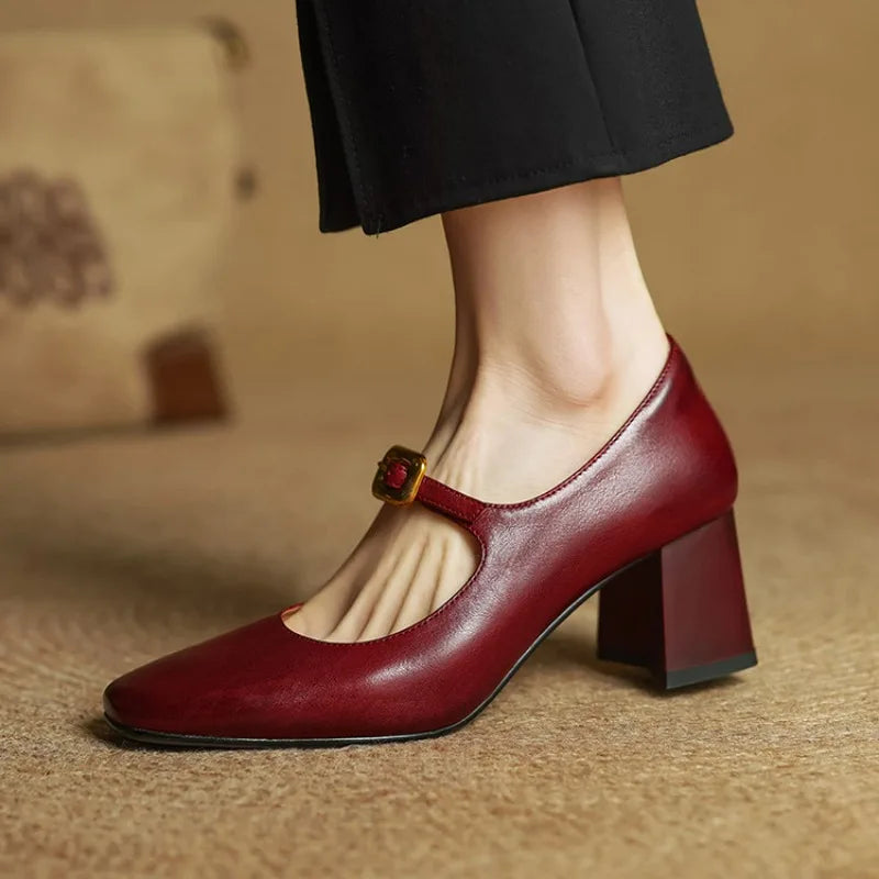 Elara Genuine Leather Heels