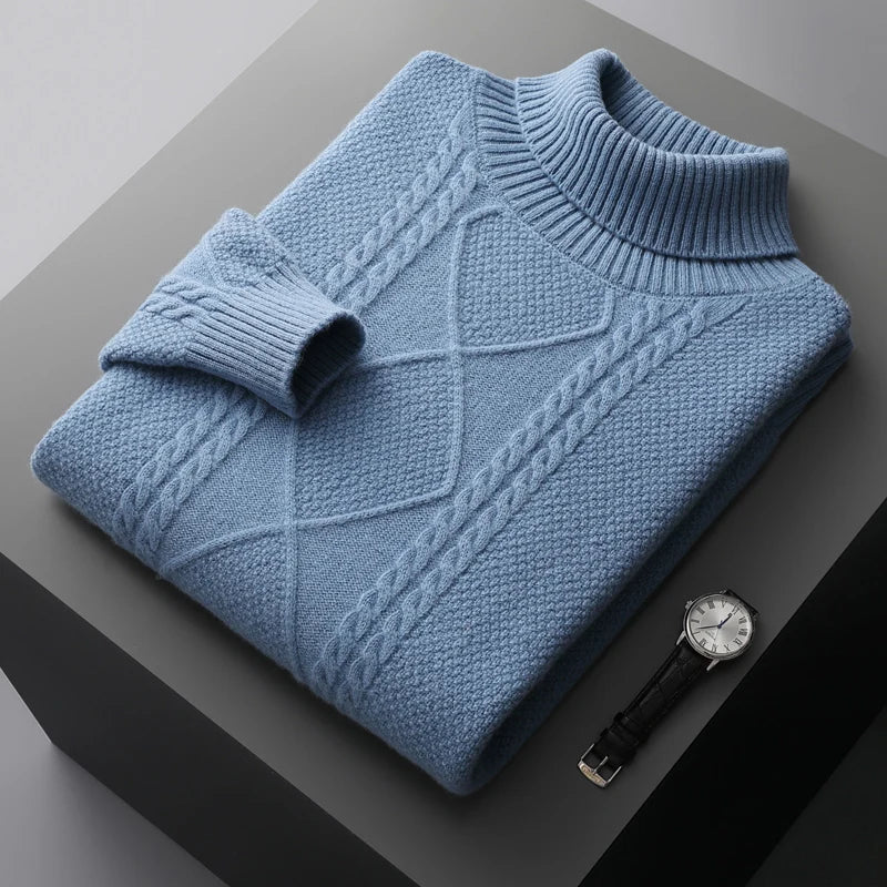 Montclair Diamond Knit Wool Sweater