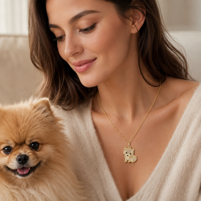 Tiny Fluff Pomeranian Necklace