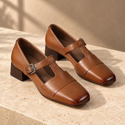Adelvienne Genuine Leather Mary Janes