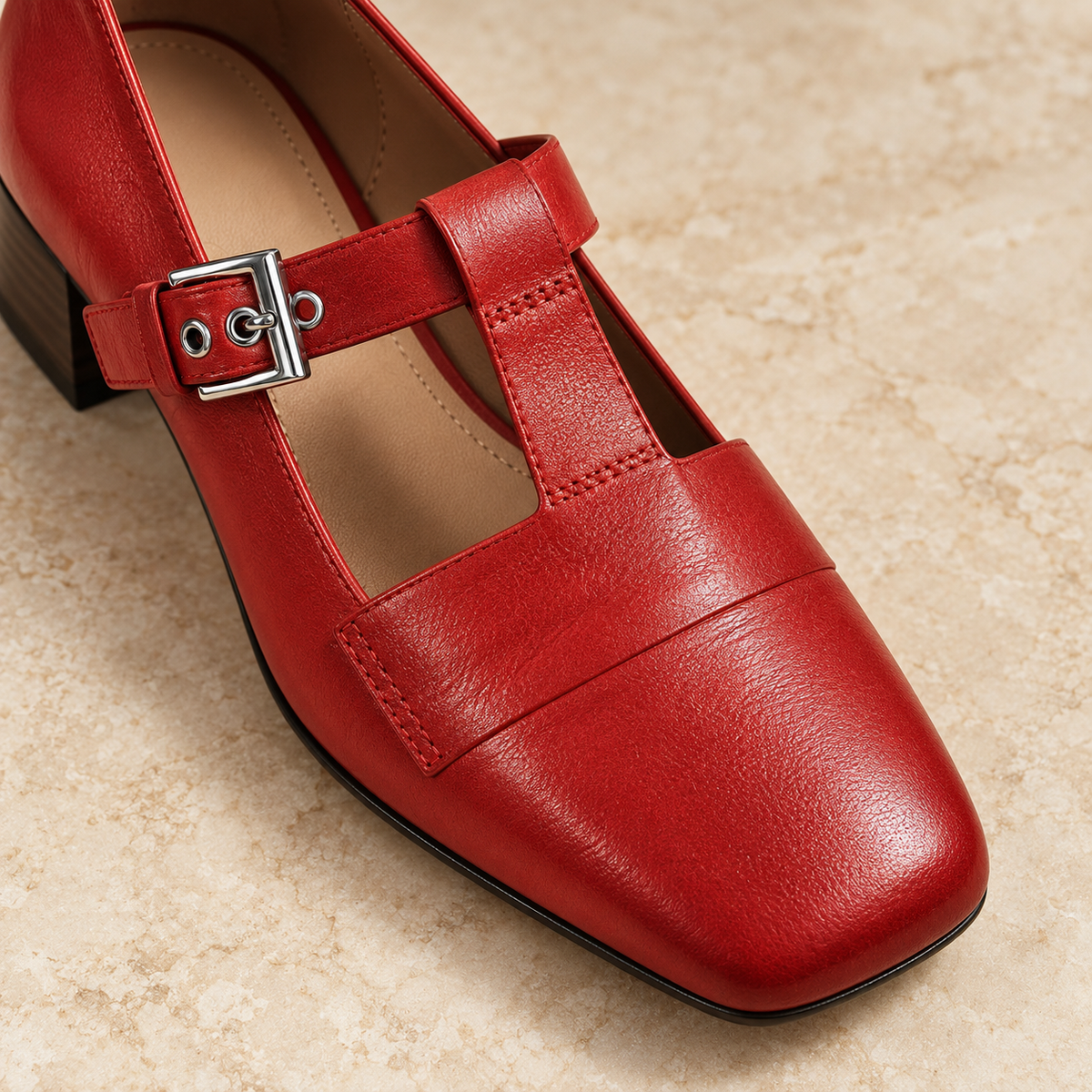 Adelvienne Genuine Leather Mary Janes