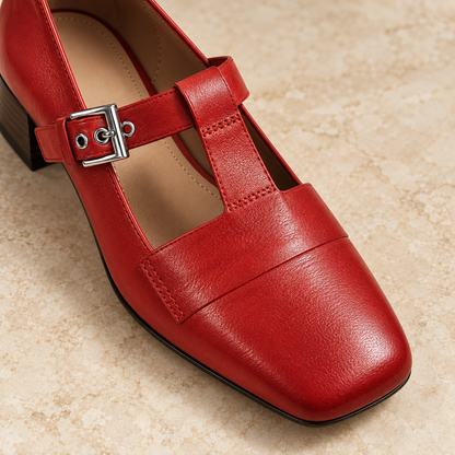 Adelvienne Genuine Leather Mary Janes