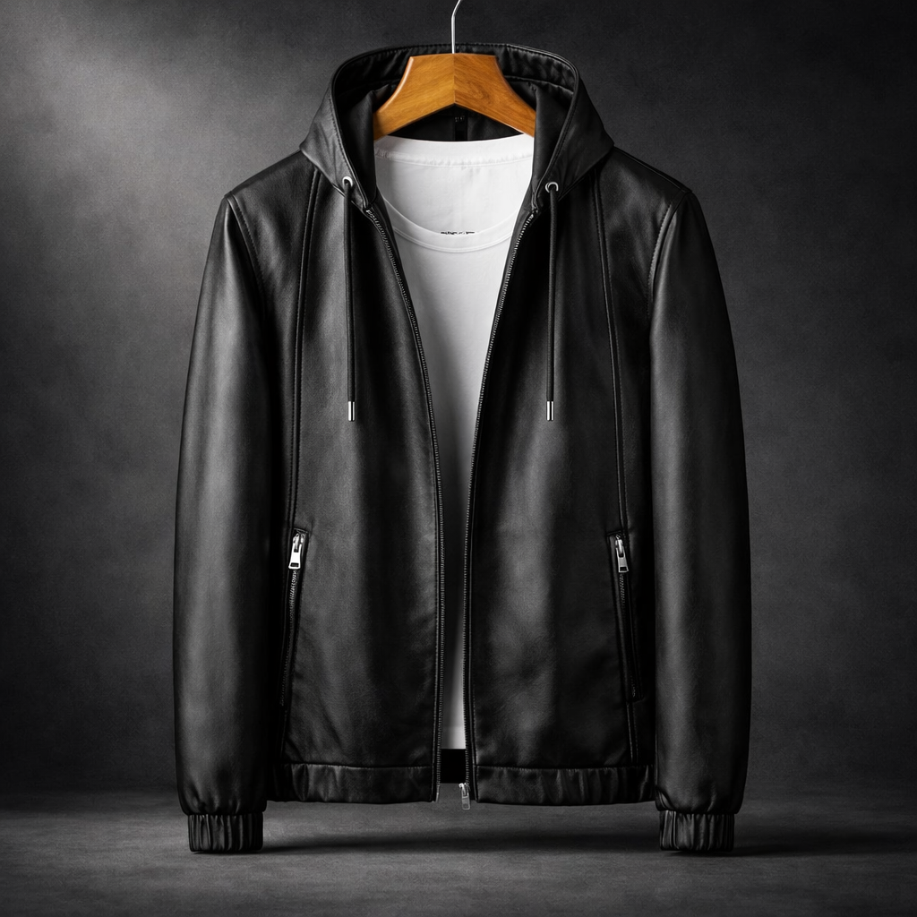 Mason Hooded Leather Jacket