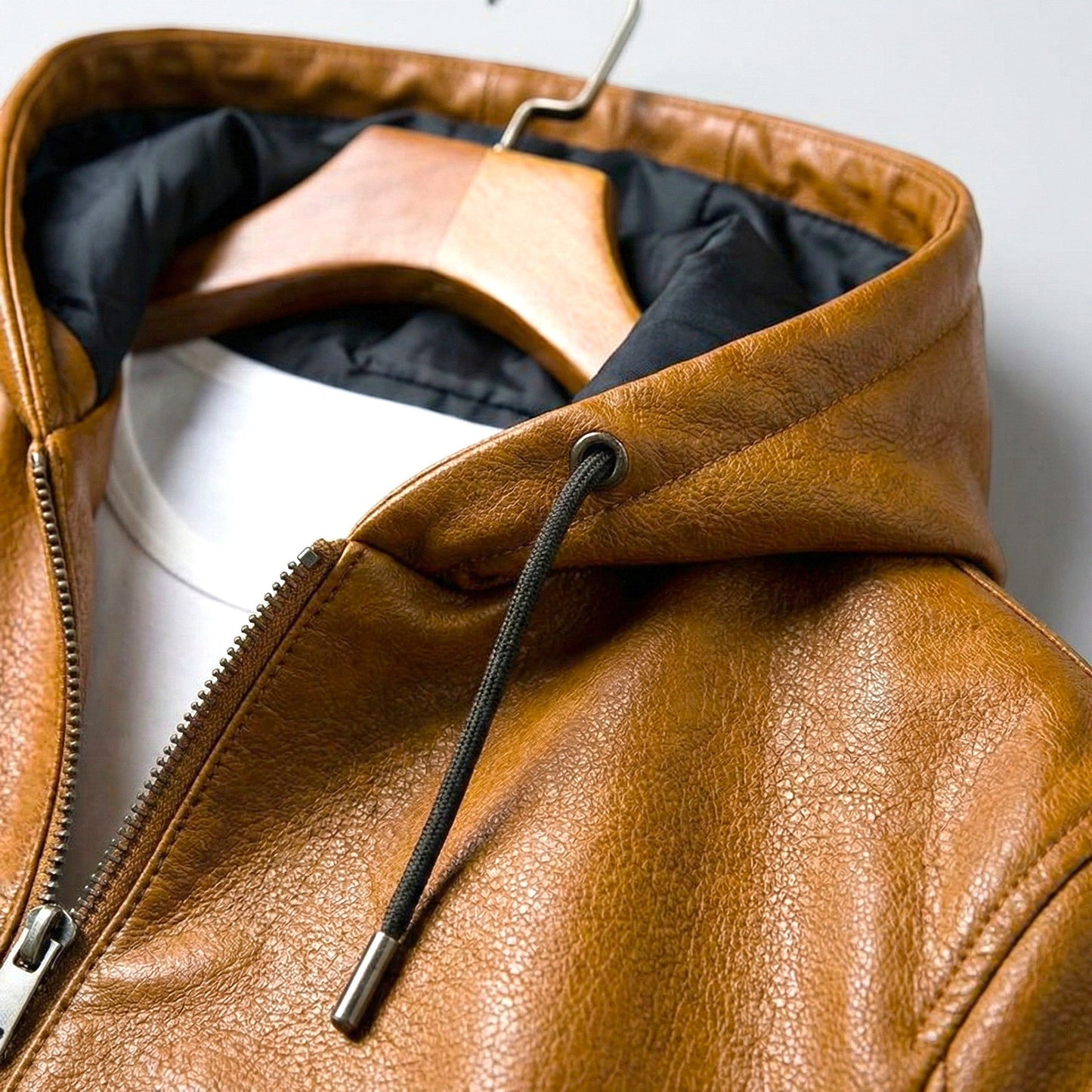 Mason Hooded Leather Jacket