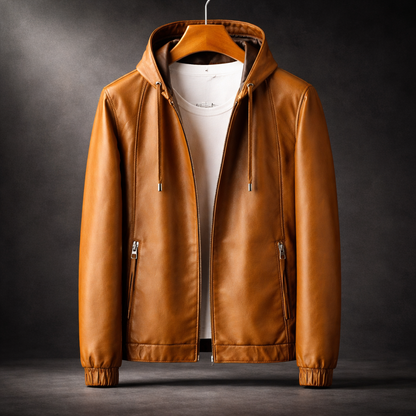 Mason Hooded Leather Jacket