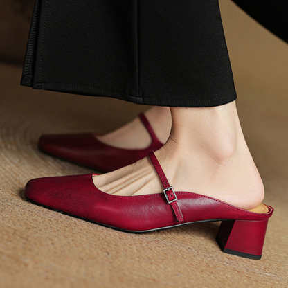 Emilia Genuine Leather Mules