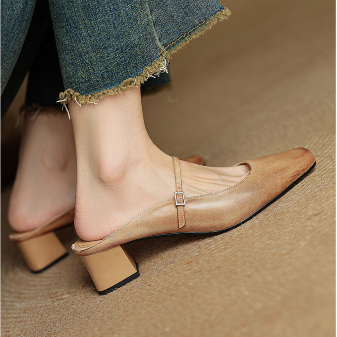 Emilia Genuine Leather Mules