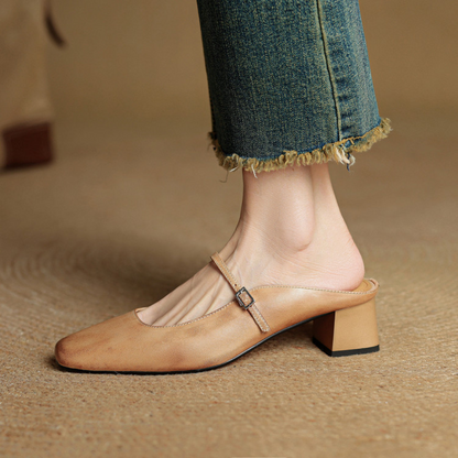 Emilia Genuine Leather Mules