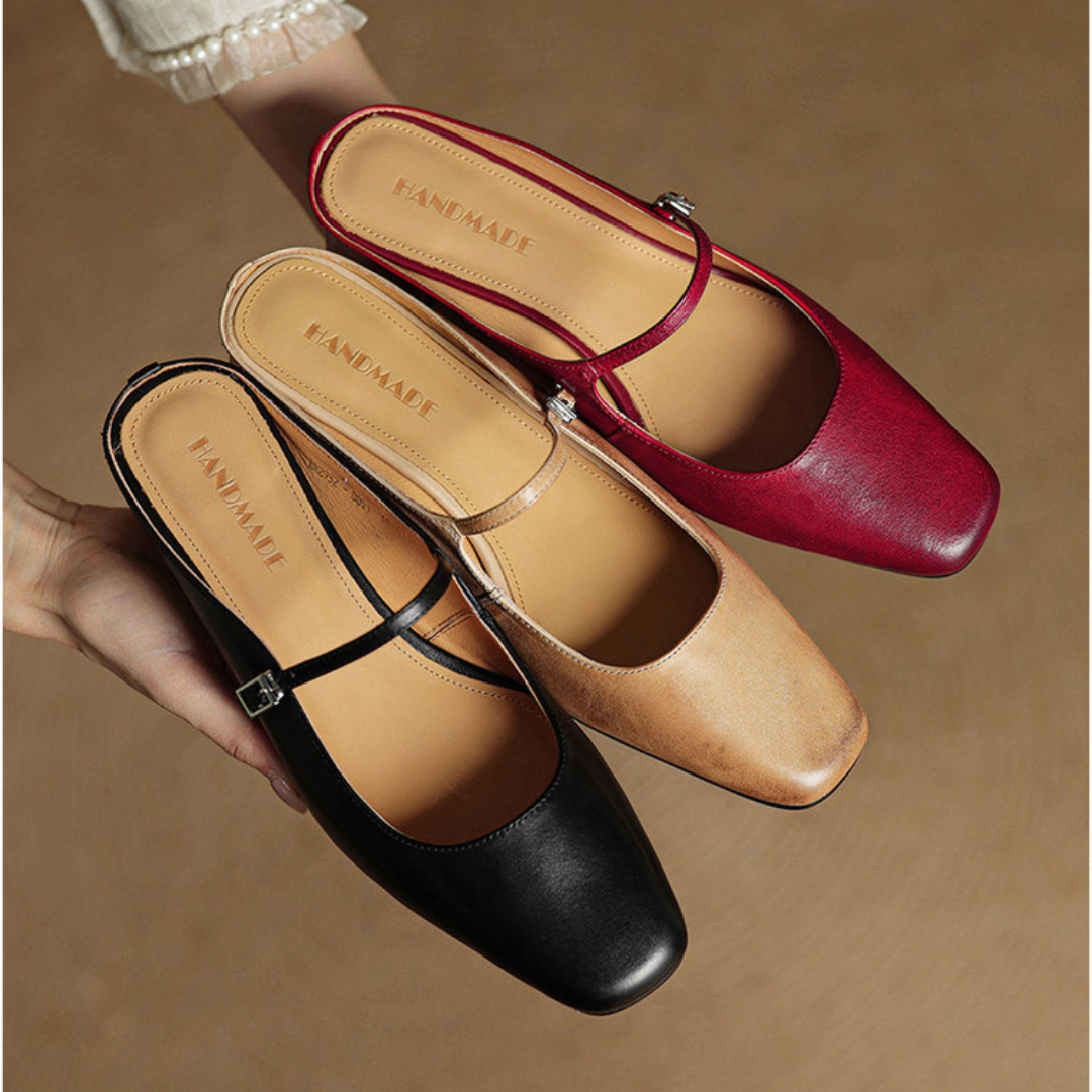 Emilia Genuine Leather Mules