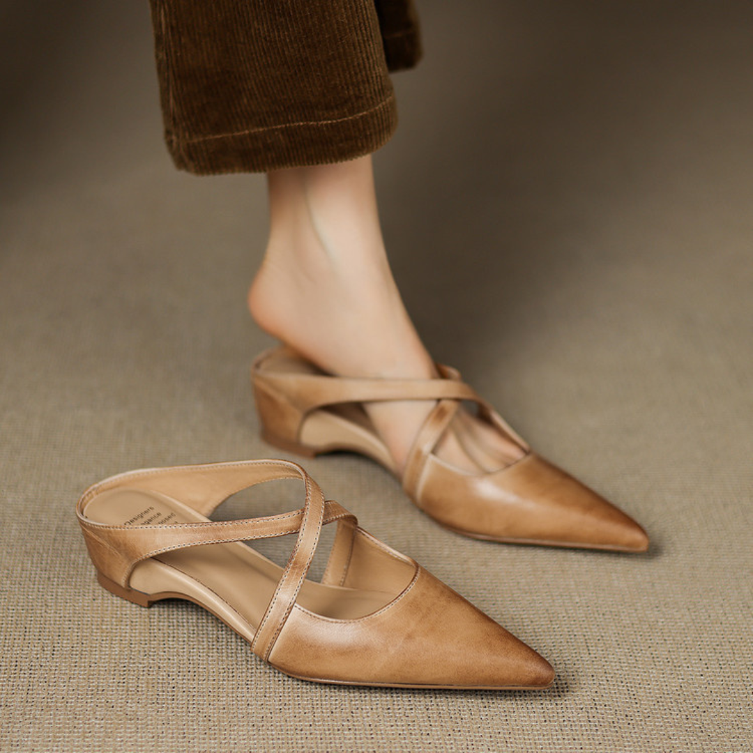 Verona Cross Strap Flats