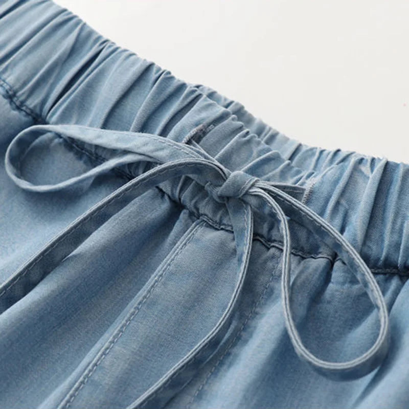 Madison Drawstring Denim Pants - Axel Ross