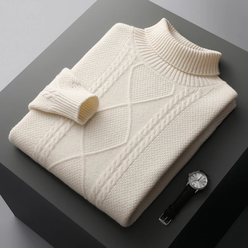 Montclair Diamond Knit Wool Sweater