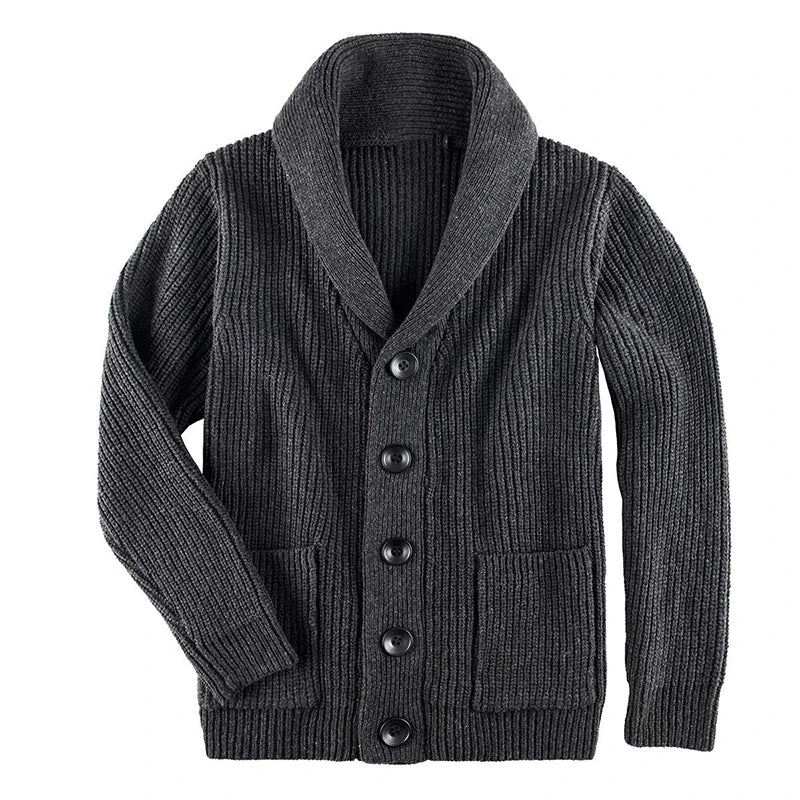 Shawl Collar Cardigan in charcoal