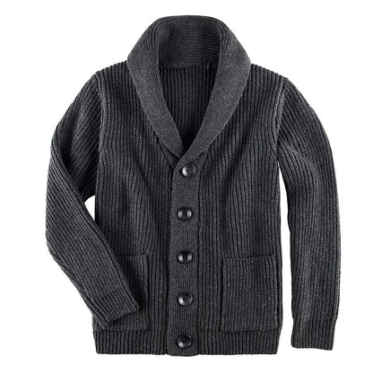 Shawl Collar Cardigan in charcoal