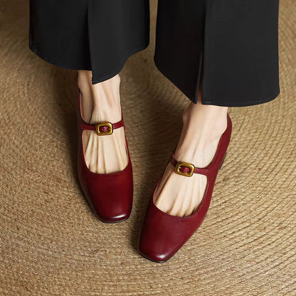 Elara Genuine Leather Heels