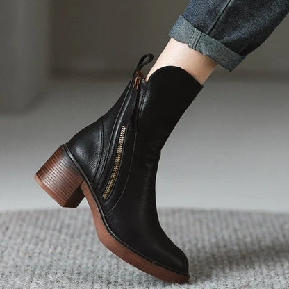 Women's Selene Leather Ankle Boots Cushioned High-Heel Booties