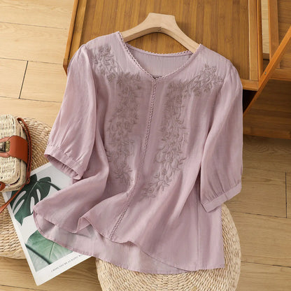 Mae Classic Linen Blouse - Axel Ross