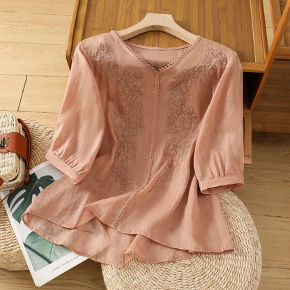 Mae Classic Linen Blouse - Axel Ross