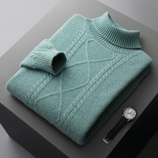 Montclair Diamond Knit Wool Sweater