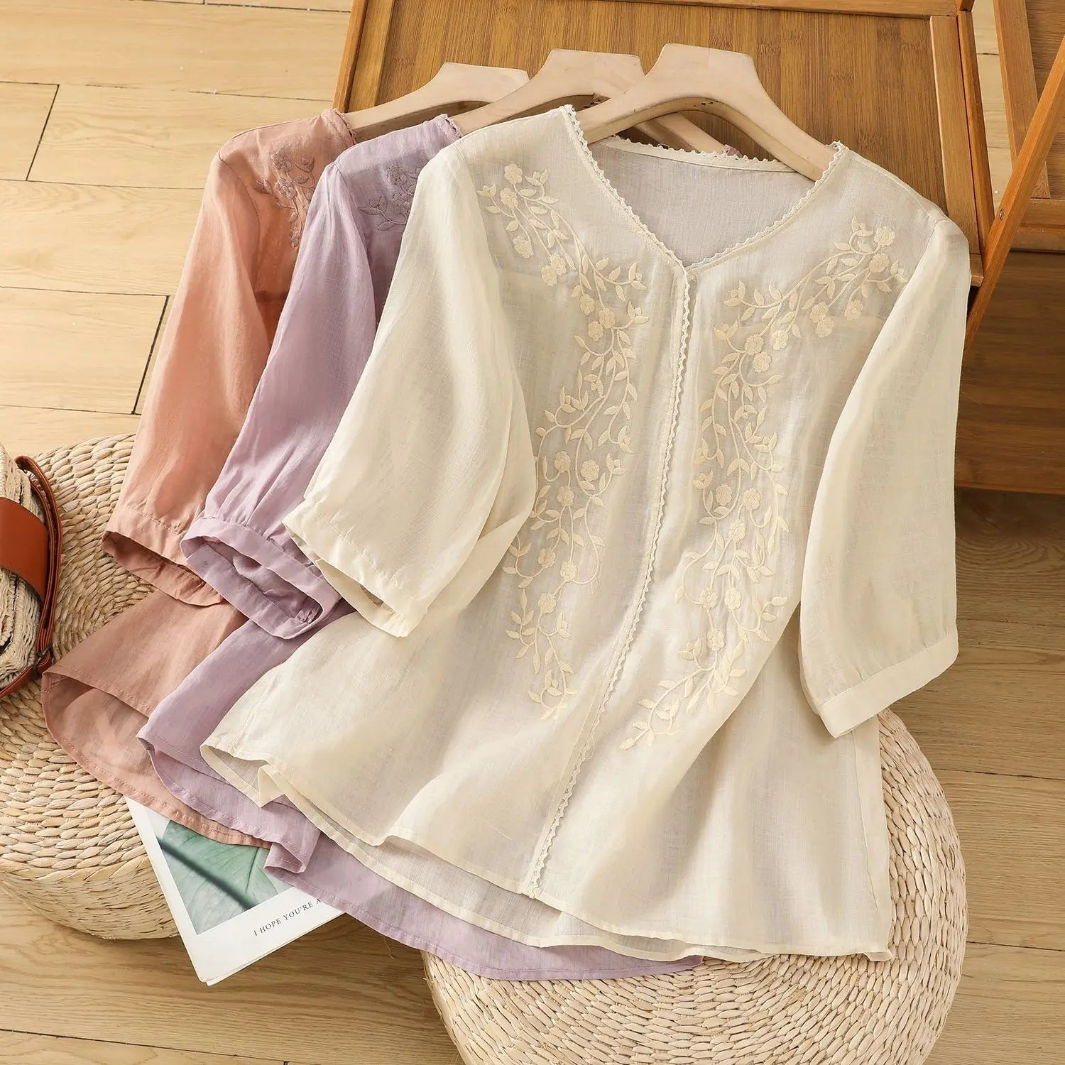 Mae Classic Linen Blouse - Axel Ross