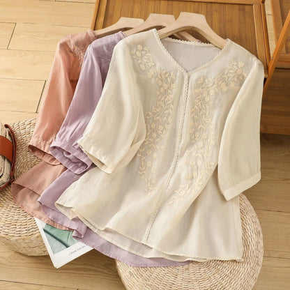 Mae Classic Linen Blouse - Axel Ross