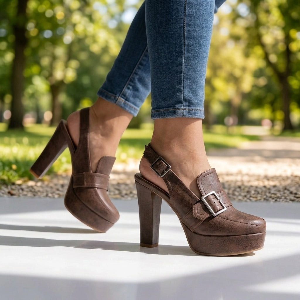 Marcella Buckle-Strap Heel