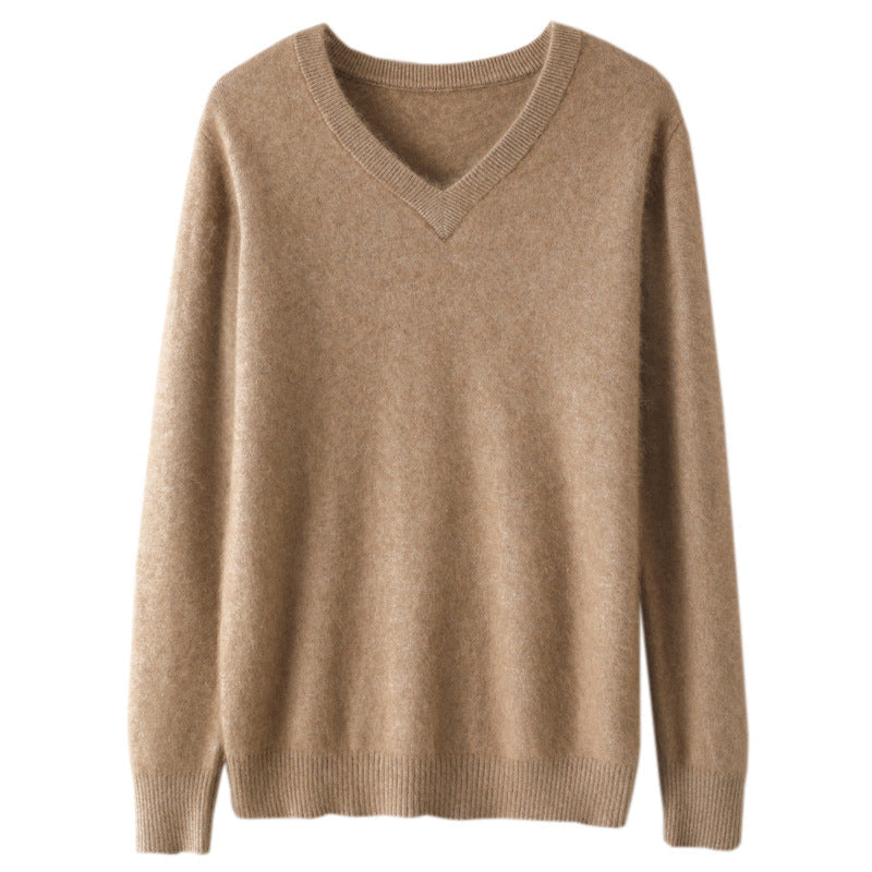 Maderno V-Neck Sweater in Camel - camel sweater only