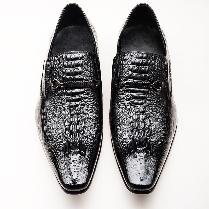 Severino Croc-Embossed Loafers in Black - black product