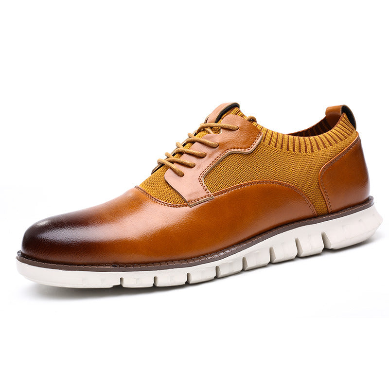 Rovigo Knit Derby Sneakers in Cognac - cognac product