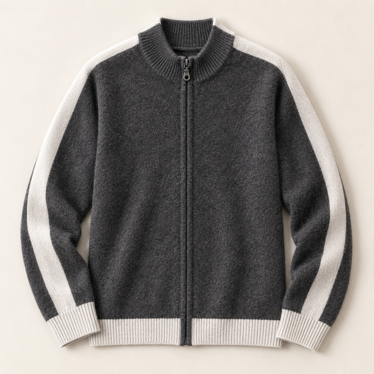 Valdoro Contrast Knit Jacket in Gray - product