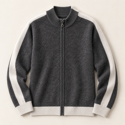 Valdoro Contrast Knit Jacket in Gray - product