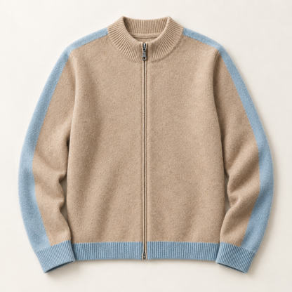Valdoro Contrast Knit Jacket in Khaki - product