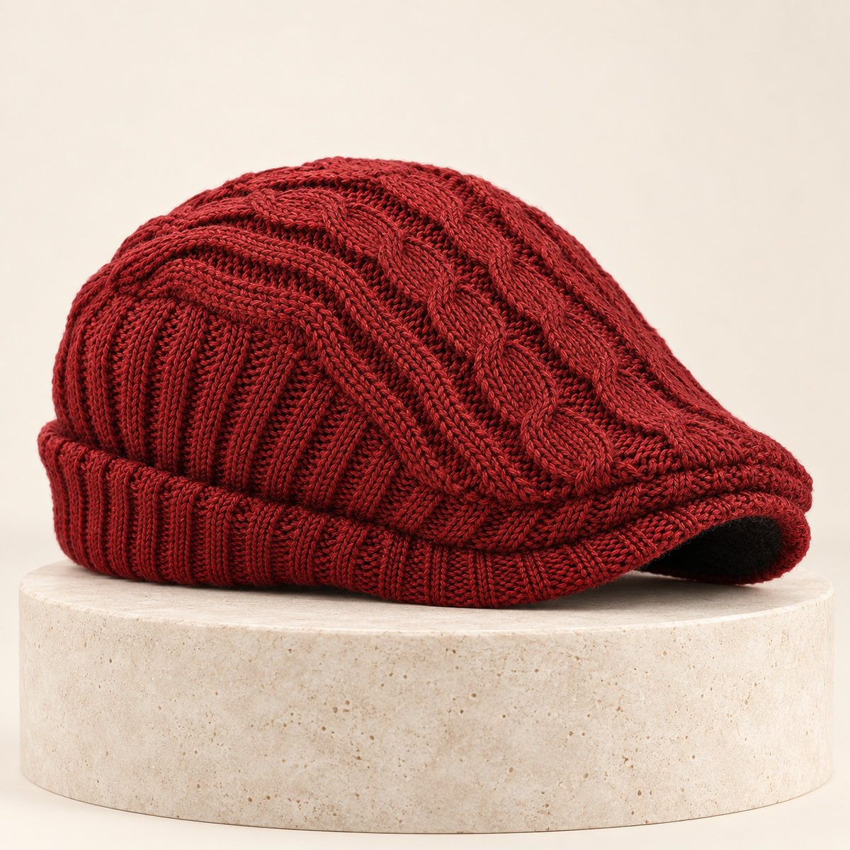 Brivio Fleece-Lined Knit Cap in red, product