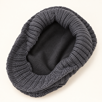 Brivio Fleece-Lined Knit Cap in gray, fleece interior