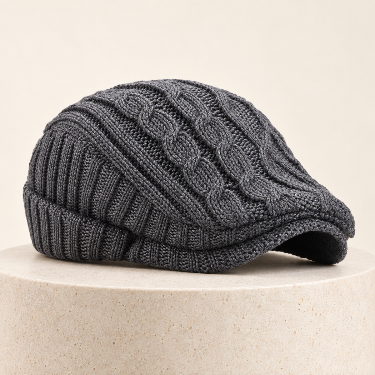 Brivio Fleece-Lined Knit Cap in gray, product