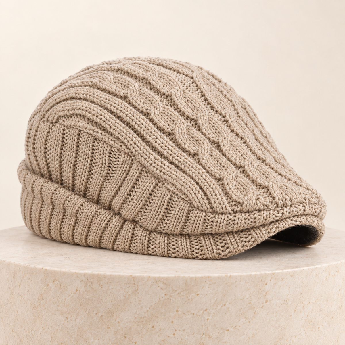 Brivio Fleece-Lined Knit Cap in beige, product