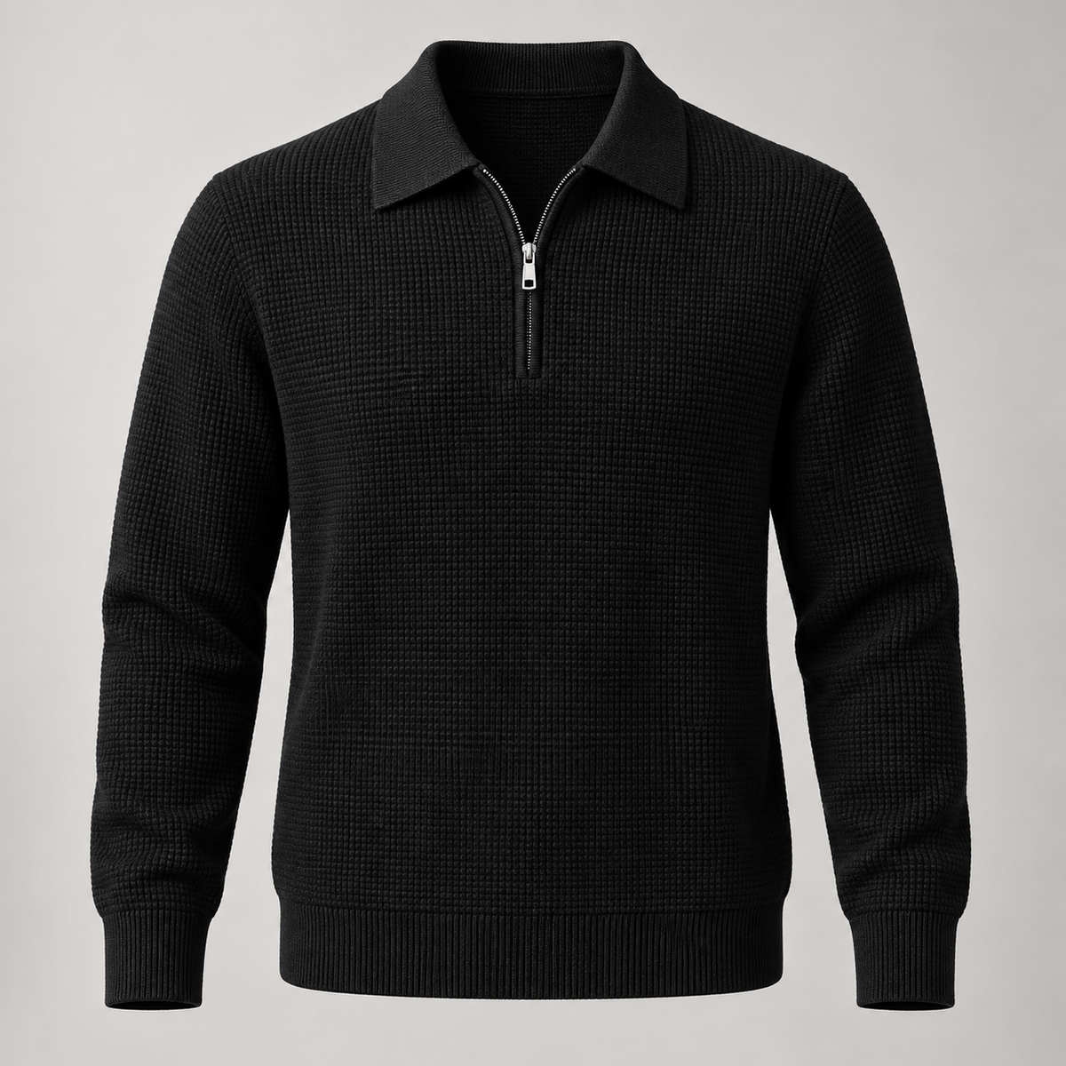 Torren Waffle Quarter-Zip in black, product
