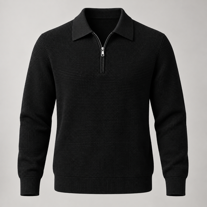 Torren Waffle Quarter-Zip in black, product