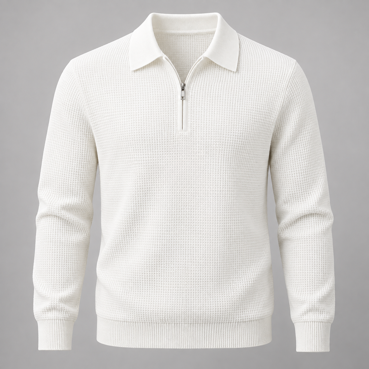 Torren Waffle Quarter-Zip in white, product