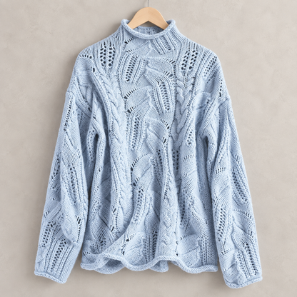 Nerina Cable-Knit Sweater in wavy blue, product