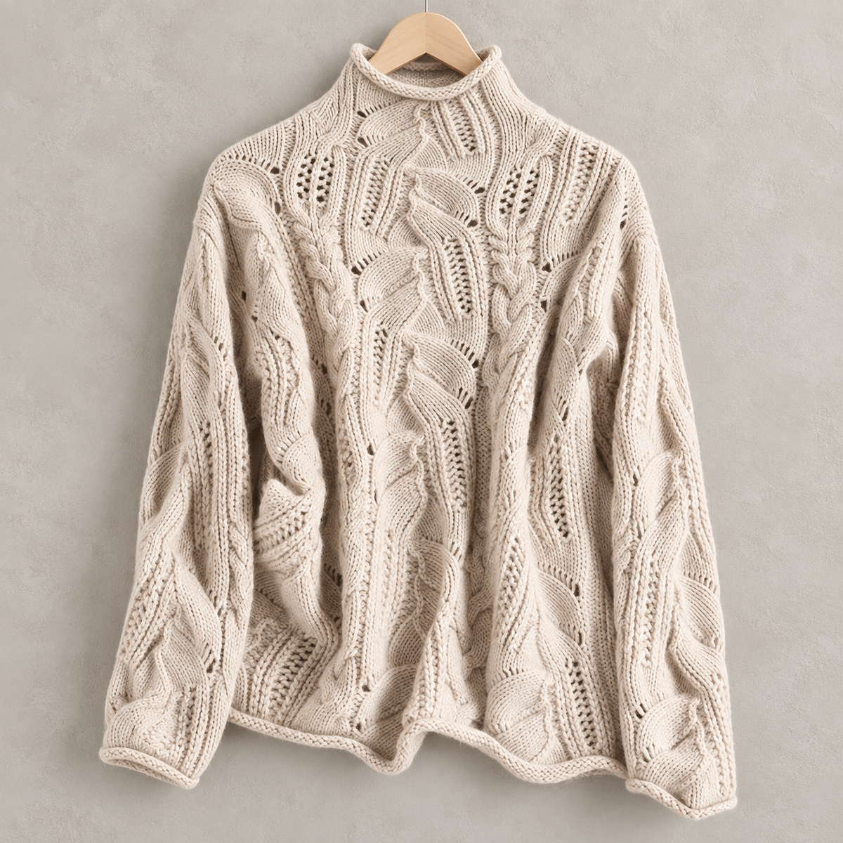 Nerina Cable-Knit Sweater in beige, product