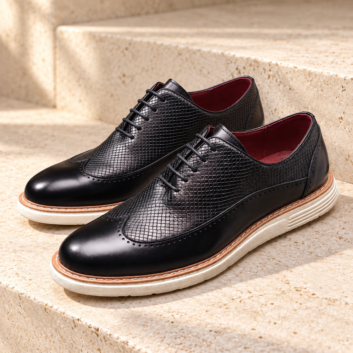 Carden Wingtip Lace-Ups in black, product