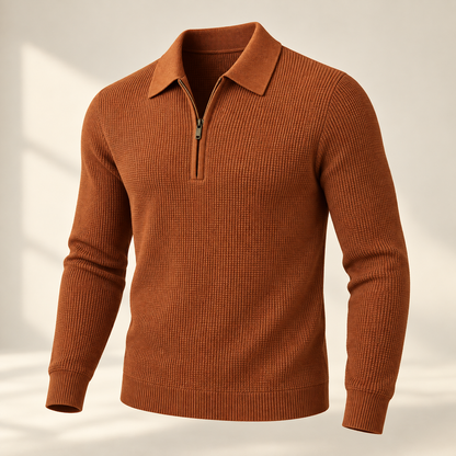 Renwick Waffle Quarter-Zip in Burnt Orange - burnt orange product