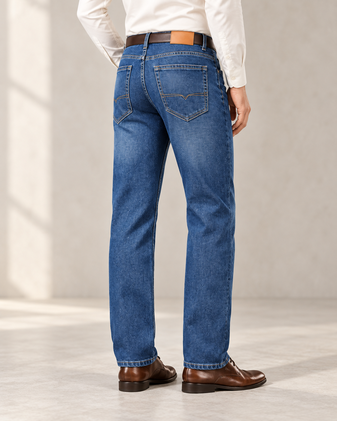 Montrel Stretch Jeans in Light Blue - light blue back fit