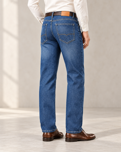 Montrel Stretch Jeans in Light Blue - light blue back fit
