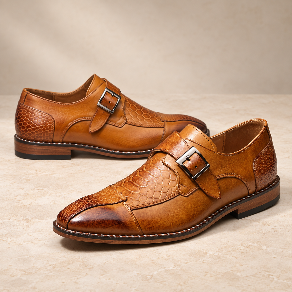 Varello Monk-Strap Shoes in Brown - brown product